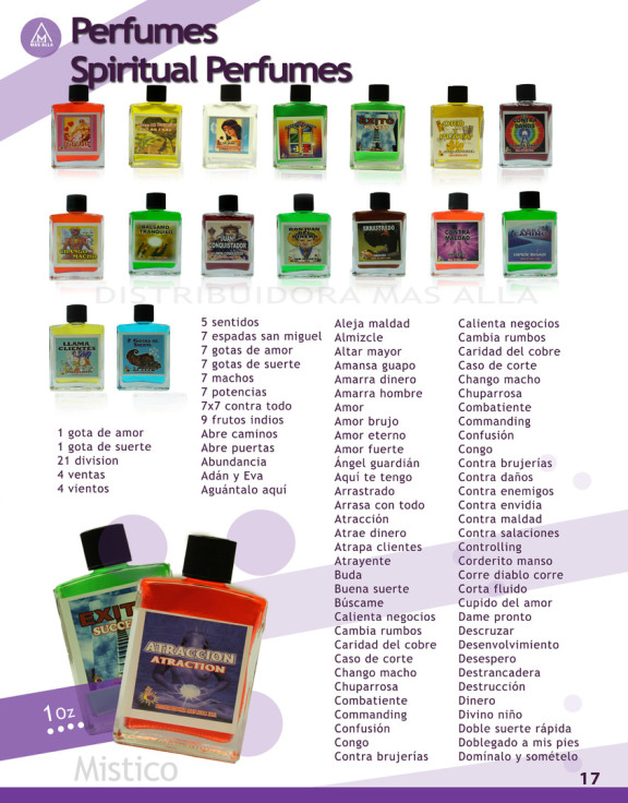 perfumes distribuidos para botanicas y yerberias